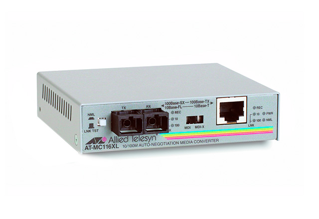 Оптоволоконный медиаконвертер Fast Ethernet AT-MC116XL-60